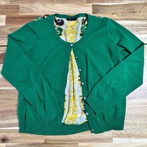 Gorgeous Green Knit Cardigan with sheer/patterned back